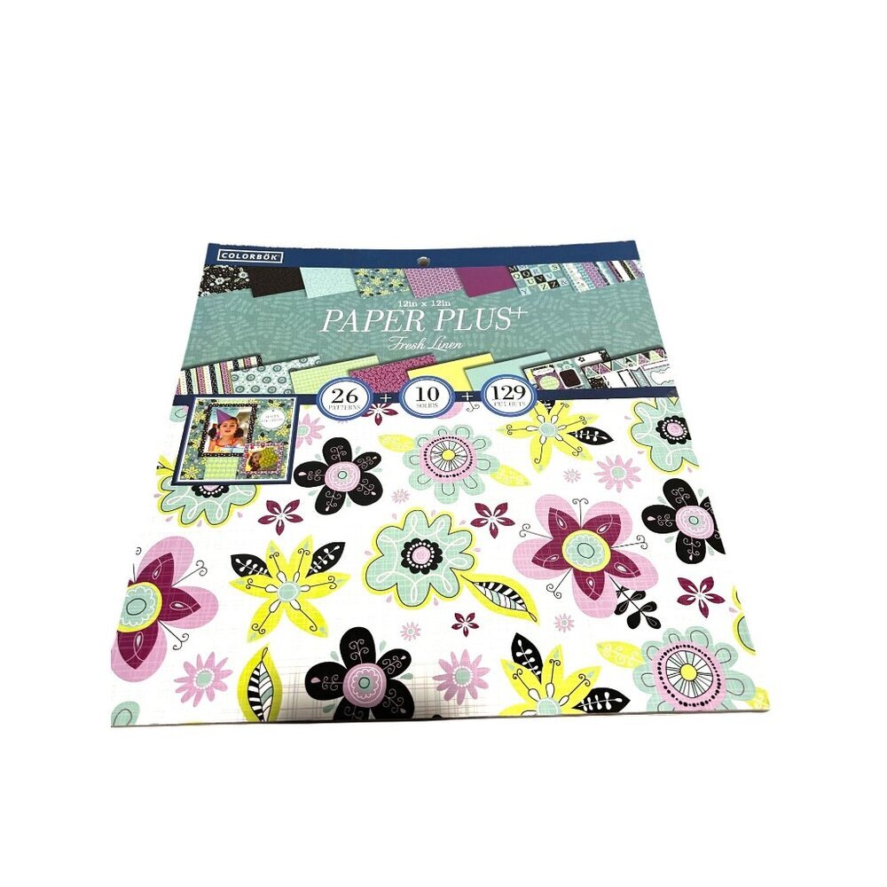 Scrapbook craft paper +12“ x 12“ fresh linen Multi Color/Design 26. Patterns NEW